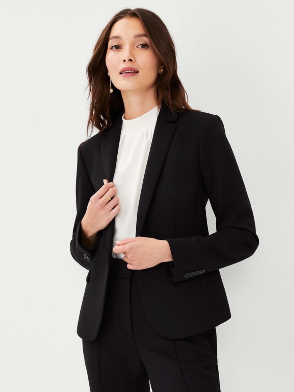 Ann Taylor Charcoal Gray Tailored Lined Single-Button Blazer Size 2
